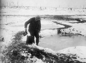 Soldier in the snow on the Western Front, WW1 Soldier in the snow on the Western Front, WW1