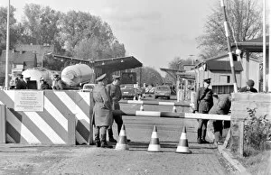 Berlin Wall Collection: Soldiers at a checkpoint, East Berlin, Germany
