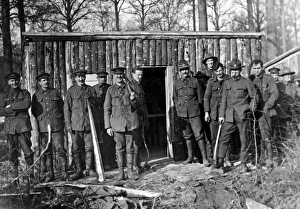 Soldiers at forest lumber works, Western Front, WW1 Soldiers at forest lumber works, Western Front, WW1