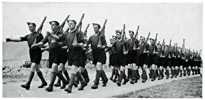 Soldiers marching in shorts in Wales, September 1939 Soldiers marching in shorts in Wales, September 1939