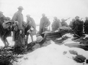 Soldiers in snow on the Western Front, WW1 Soldiers in snow on the Western Front, WW1