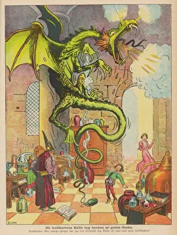 <b class=qtipBold><figcaption>Sorcerer's Apprentice</figcaption></b><br>The Sorcerer's Apprentice accidentally lets the dragon out of the bottle where the Sorcerer has managed to incarcerate it !<br><em>© Mary Evans Picture Library</em> Sorcerer's Apprentice