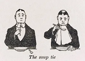 <b class=qtipBold><figcaption>Soup tie / W H Robinson</figcaption></b><br>One tug of a cord and this smart tie is swiftly transformed into a napkin allowing the wearer to eat his soup without the worry of unsightly splashes to his suit. Please note: Credit must appear as (c) Courtesy of the estate of Mrs J.C.Robinson/Pollinger Ltd/Mary Evans Picture Library<br><em>© Mary Evans Picture Library 2015 - https://copyrighthub.org/s0/hub1/creation/maryevans/MaryEvansPictureID/10412482</em> Soup tie / W H Robinson