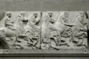 Images Dated 1st April 2008: South Frieze of the Parthenon. The Acropolis, Athens, Greece