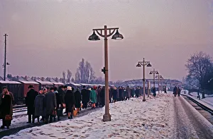 Commuters Gallery: South London railway station under snow