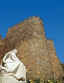 Spain. Avila. Monument of Teresa of Avila (1515-1582) and Ga