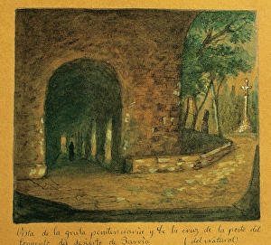 Spain. Barcelona. Sarrias Desert Monastery. Penance grotto Spain. Barcelona. Sarrias Desert Monastery. Penance grotto