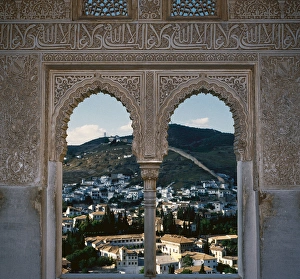 Spain. Granada. The Palace of the Generalife, the Albaicin a Spain. Granada. The Palace of the Generalife, the Albaicin a