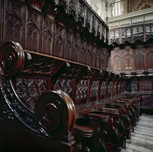 Spain. Ona. Monastery of the Saviour. Choir stalls Spain. Ona. Monastery of the Saviour. Choir stalls