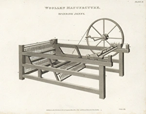 Spinning Jenny, multi-spindle spinning, 18th century Spinning Jenny, multi-spindle spinning, 18th century