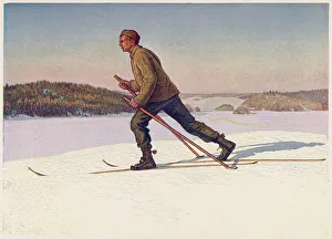 <b class=qtipBold><figcaption>Sport/Winter/Skiing/Cros</figcaption></b><br>Swedish ski-runner at Bjorko<br><em>© Mary Evans Picture Library</em> Sport/Winter/Skiing/Cros