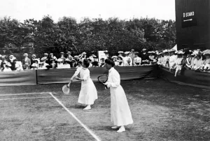 Prints of Ladies doubles match at Wimbledon Sport Prints: Wimbledon Ladies Doubles Print
