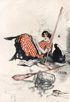 Spring-Cleaning in the Library Print, 1923