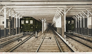 <b class=qtipBold><figcaption>Spring Street Subway, New York</figcaption></b><br>Express trains at Spring Street Subway, New York City, America<br><em>© Mary Evans/Pharcide</em> Spring Street Subway, New York