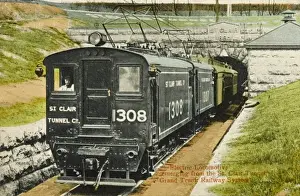 St Clair Tunnel Electric Locomotive Print, 1890