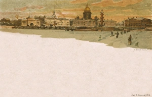 St. Petersburg in Winter - View over the Neva River, Russia St. Petersburg in Winter - View over the Neva River, Russia