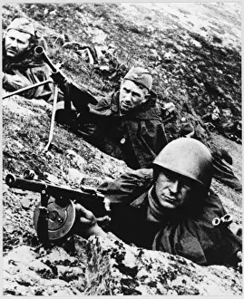 Stalingrad Trench Red Army troops Print