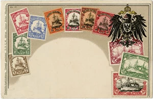Related Images Gallery: Stamp Card produced by Ottmar Zeihar - German East Africa