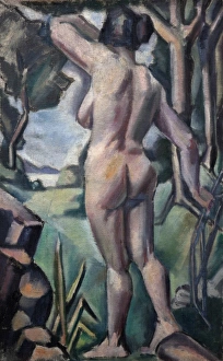 <b class=qtipBold><figcaption>Standing Female Nude</figcaption></b><br>Standing Female Nude. Jellett, Mainie 1897-1944. Date:<br><em>© National Museums NI / MARY EVANS</em> Standing Female Nude