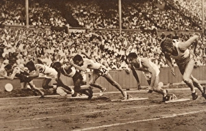 Start of a 100 Metre heat, 1948 London Olympics Start of a 100 Metre heat, 1948 London Olympics