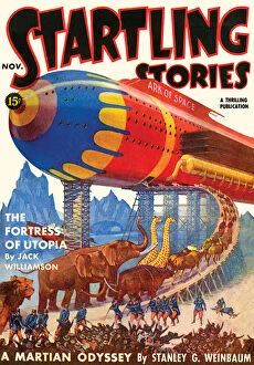 Sci Fi Magazine covers Collection: Startling Stories scifi magazine cover, THE FORTRESS OF UTOPIA