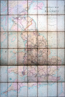 <b class=qtipBold><figcaption>Station map</figcaption></b><br>Z Macaulay's station map of the railways in Great Britain, 1854 Date: 1854<br><em>© Mary Evans / National Archives</em> Station map