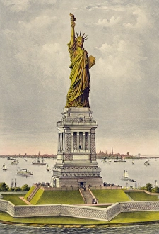 <b class=qtipBold><figcaption>The Statue of Liberty</figcaption></b><br>The great Bartholdi statue, liberty enlightening the world: the gift of France to the American people. Date c1885. Date:<br><em>© Mary Evans / Library of Congress</em> The Statue of Liberty