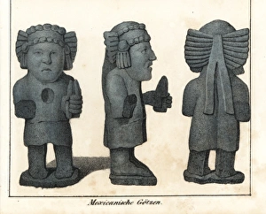 Statue of a Mexican god clutching an ear of corn Statue of a Mexican god clutching an ear of corn