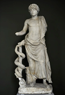 Statue of a young Roman depicted as Asklepion. From Statue of a young Roman depicted as Asklepion. From