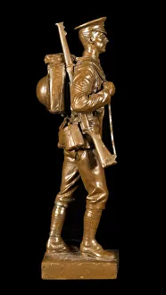 Statuette of British soldier in marching order, WW1 Statuette of British soldier in marching order, WW1