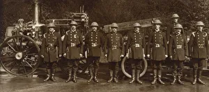 London Fire Brigade Museum Gallery: Steam engine with crew, Southgate, North London