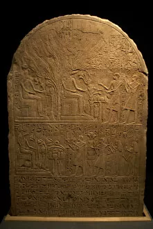 Luxor Gallery: Stele. Offerings to the god Sobek (Crocodile God). Egypt