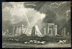 Stonehenge, Wiltshire, with flock of sheep Stonehenge, Wiltshire, with flock of sheep