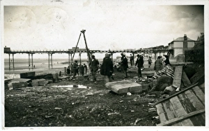 Storm Damage & Pier, Hunstanton, England Storm Damage & Pier, Hunstanton, England