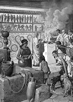 In the Street of Abundance at Pompeii by Matania In the Street of Abundance at Pompeii by Matania