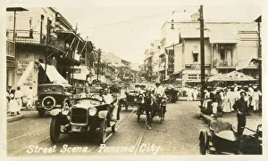 Street City in Panama City, Panama. Note the large number of American sailors visible in Street City in Panama City, Panama. Note the large number of American sailors visible in