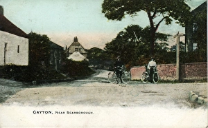 Street & Cyclists, Cayton, Yorkshire Street & Cyclists, Cayton, Yorkshire