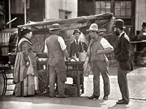 Street Life London 1878 - seller of shellfish Street Life London 1878 - seller of shellfish