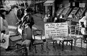 Street scene chairs, flea market, Paris, France Street scene chairs, flea market, Paris, France