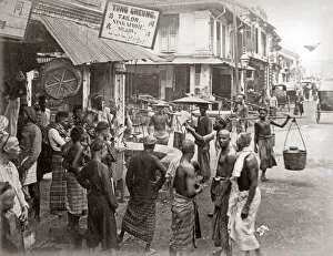 New Images May Gallery: Street scene, Singapore, circa 1880s. Date: circa 1880s