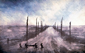 Stretcher party crossing the Menin Road at Gheluvelt Stretcher party crossing the Menin Road at Gheluvelt