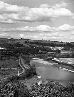 Cardiganshire Gallery: A striking view of the River Rheidol and the outskirts of the town of Aberystwyth