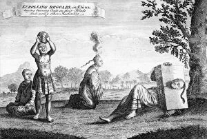 1752 Gallery: Strolling beggars in China with burning coals
