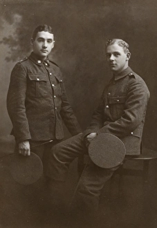 Studio photo, two brothers in uniform, WW1 Studio photo, two brothers in uniform, WW1