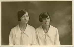 Matching Gallery: Studio portrait of two women, both with their dark hair bobbed