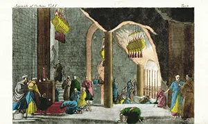 Subterranean church in Bethlehem, 1800s Subterranean church in Bethlehem, 1800s