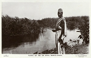 Sudan - Fishing on the Jur River, Bahr El Ghazal Sudan - Fishing on the Jur River, Bahr El Ghazal
