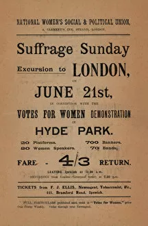 Suffrage Collection: Suffragette Demonstration Hyde Park 1908