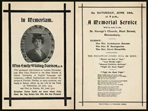 Memorial Gallery: Suffragette Emily Wilding Davison In Memoriam