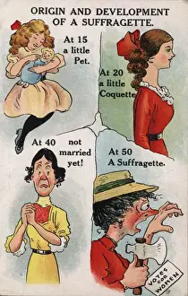 Suffragette Origin and Development Print circa 1909